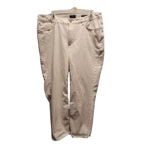 Women's White Lexington Cuffed Capri Jeans Size 16 Jones New York Signature